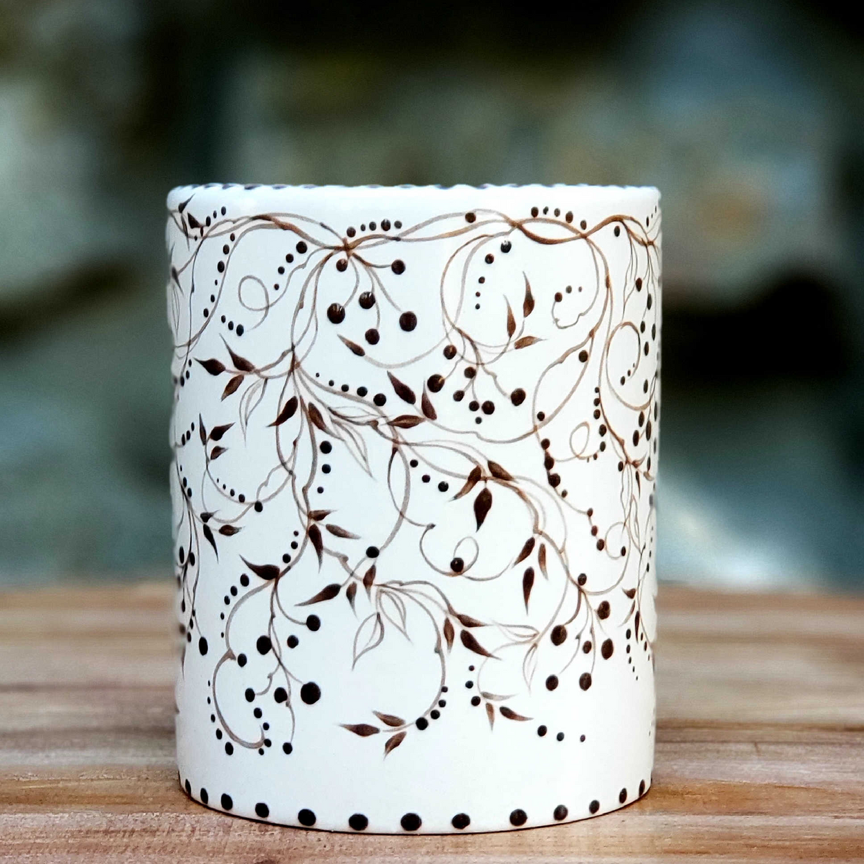 Hand Painted Mug With Tiny Berries