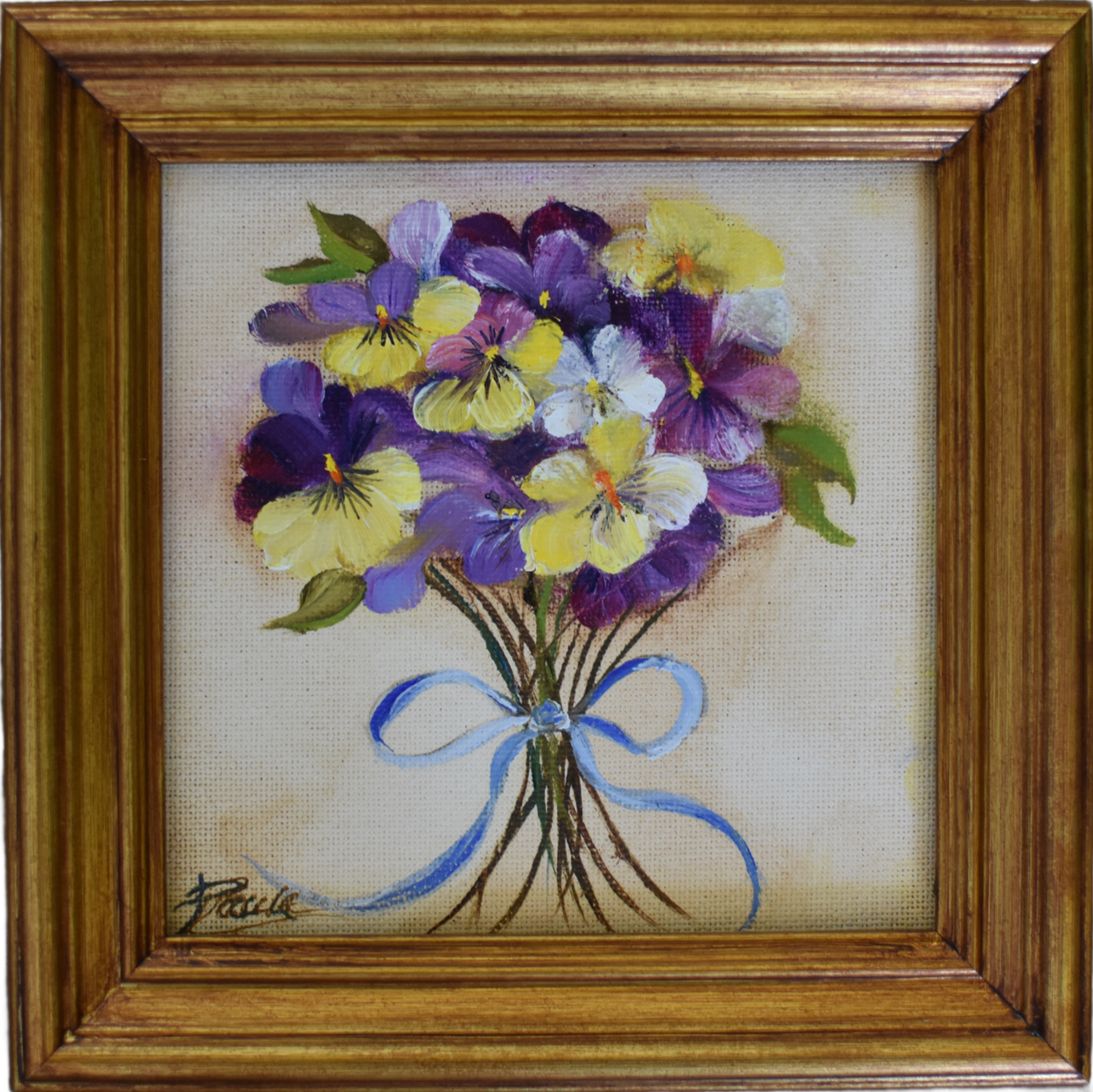 "Pocketful of Pansies I" 5x5