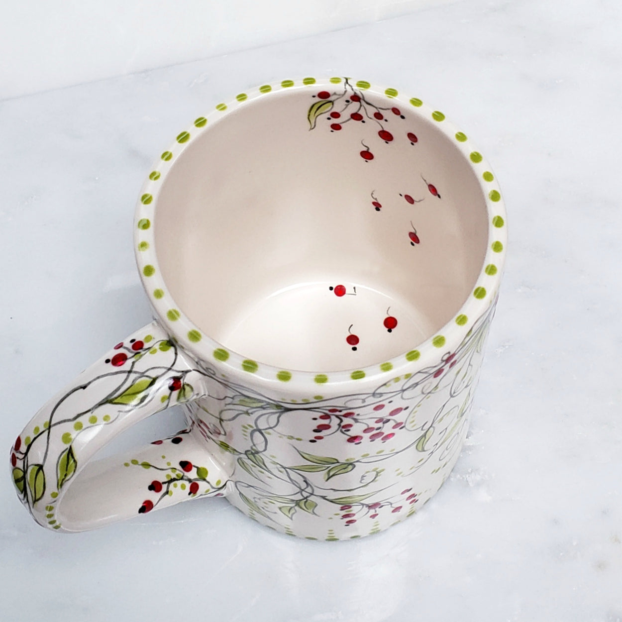 Hand Painted Red Berry Mug